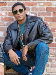 Black Mafia Family BMF Terry Black Leather Jacket