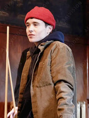 Close To You 2024 Elliot Page Brown Corduroy Jacket