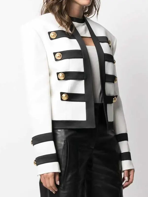 Camille Emily in Paris White And Black Jacket