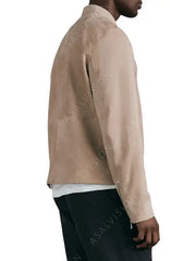 Cafe Racer Suede Leather Jacket For Mens