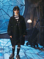 Addams Wednesday Black Oversized Hoodie
