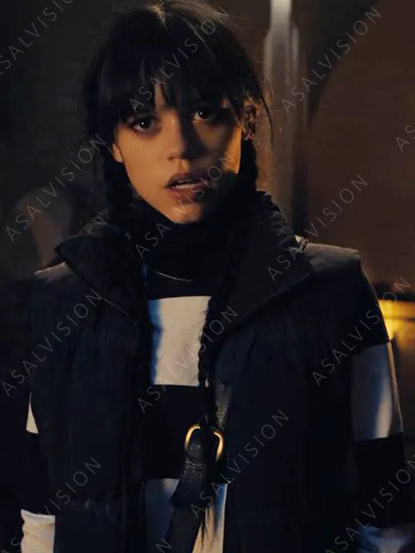 Addams Wednesday Black Puffer Vest