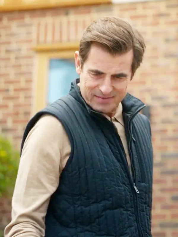 Bad Sisters Season 1 John Paul Blue Quilted Vest
