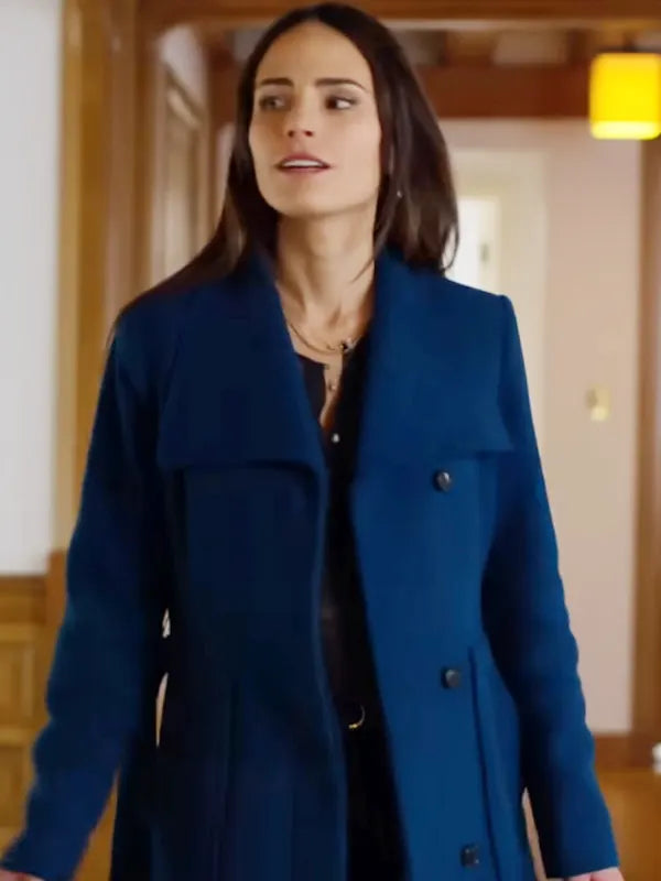Cellar Door 2024 Jordana Brewster Blue Wool Coat