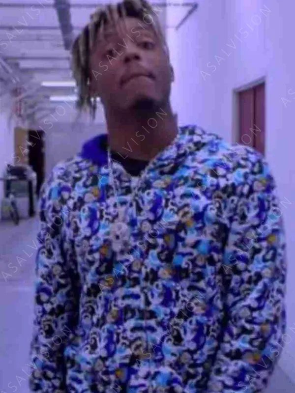 Bape Armed & Dan­ger­ous Juice Wrld Blue Hood­ie
