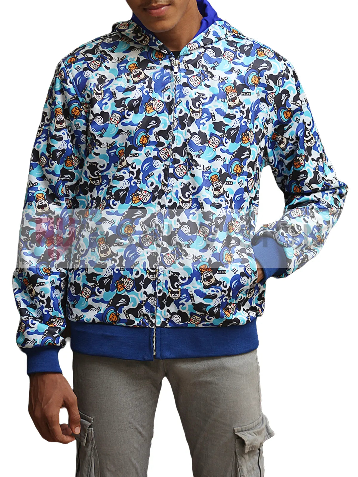 Bape Armed & Dan­ger­ous Juice Wrld Blue Hood­ie