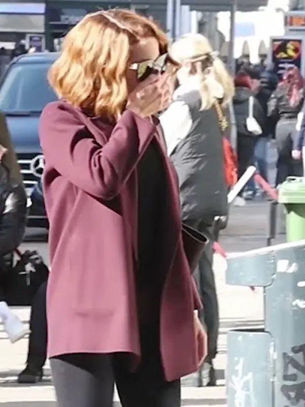 Canary Black 2024 Avery Graves Maroon Wool Coat
