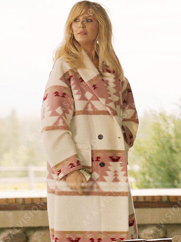 Beth Dutton Yellowstone Season 5 Pink Printed Coat
