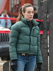 Chicago P.D. 2025 Kim Burgess Green Puffer Jacket