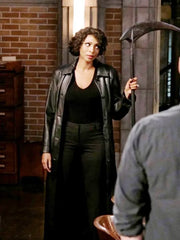 Billie Supernatural Season 15 Black Leather Trench Coat