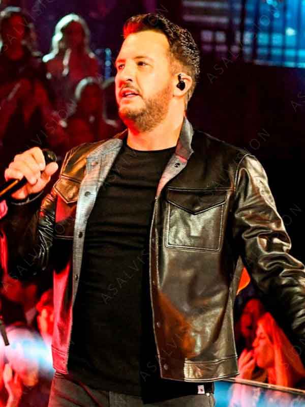 American Idol 2024 Luke Bryan Black Leather Jacket