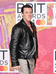 BRIT Awards 2024 Luke Evans Black Leather Jacket
