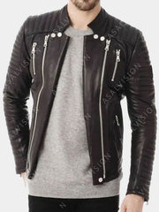 Branton Black Biker Leather Jacket