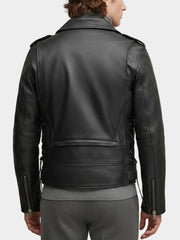 Bravik Black Genuine Leather Biker Jacket