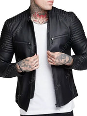 Aiden Black Fashion Leather Biker Jacket For Mens