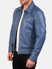 Axeron Blue Leather Jacket