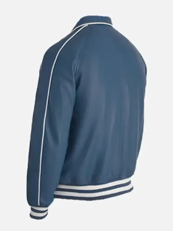 Blaxton Blue Bomber Leather Jacket
