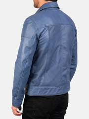 Axeron Blue Leather Jacket