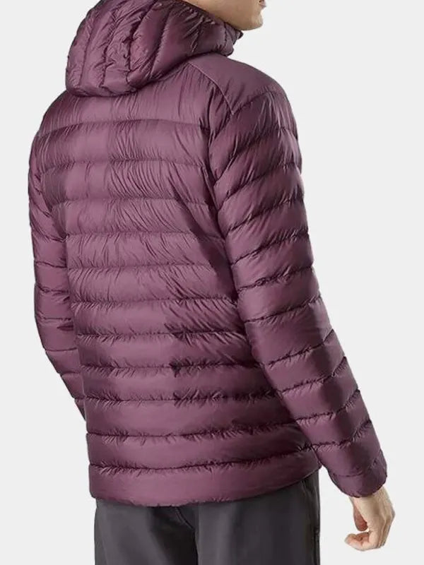 Burgundy Puffer Jacket For Men