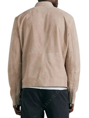 Cafe Racer Suede Leather Jacket For Mens