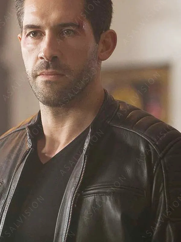 Accident Man Mike Fallon Black Leather Jacket
