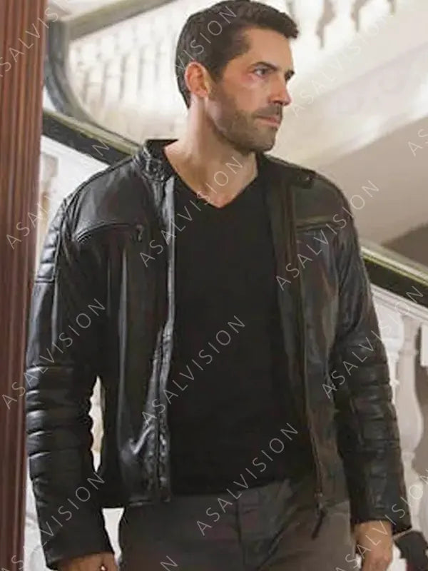 Accident Man Mike Fallon Black Leather Jacket