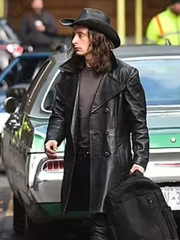 5lbs of Pressure Mike Black Leather Trench Coat
