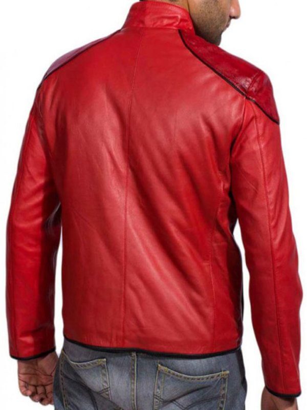 Captain Marvel Shazam Red Real Leather Jacket