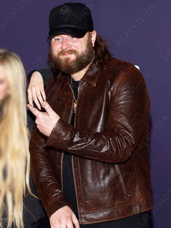 ACM Awards 2024 Nate Smith Brown Leather Jacket