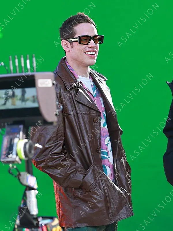 Bupkis Pete Davidson Brown Leather Jacket