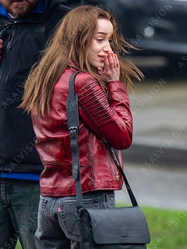 Bank Of Dave Alexandra Red Leather Jacket