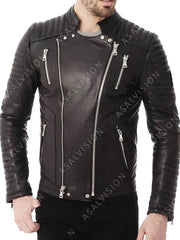 Branton Black Biker Leather Jacket