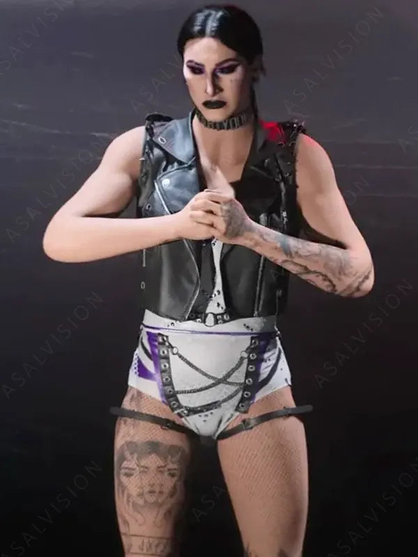 Call Of Duty Rhea Ripley Black Leather Vest