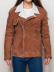 Calista Suede Sherpa Lined Jacket