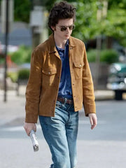A Complete Unknown Timothée Chalamet Trucker Leather Jacket