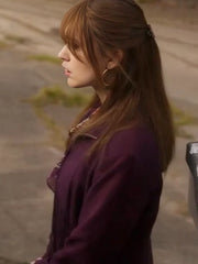 Aimee Lou Wood Toxic Town 2025 Purple Cotton Jacket