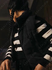 Addams Wednesday Black Puffer Vest