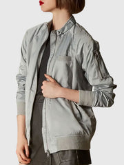 Brynnley Grey Bomber Jacket