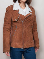 Calista Suede Sherpa Lined Jacket