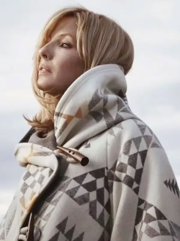 Beth Dutton Yellowstone Kelly Reilly White Poncho Coat