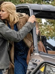 Beth Dutton Yellowstone Leather Brown Coat